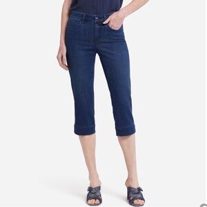 NYDJ 14 NWT Marilyn Straight Crop Jeans Ibiza Blues Lift Tuck Double Button